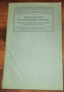 GEOLOGY 1931 SOUTHEASTERN CALIFORNIA NITRATE MINERALS AND DEPOSITS PALM SPRINGS - Bild 1 von 1