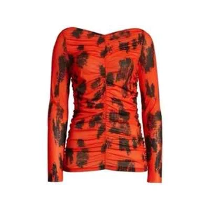 Blusa roja acanalada manga larga Nordstrom by Cristina Martinez para mujer L - Imagen 1 de 14
