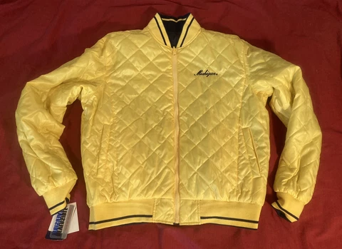 NWT Michigan Wolverines Blue Maize Reversible Jacket Women’s XL Big Blue Diamond Cover