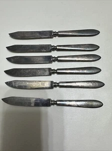 Antique Meriden Cutlery Co. #12 Silver Plated Fruit Knives 6in Set of 6 - Picture 1 of 3