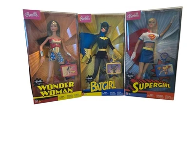 NRFB 2003 Super Girl. Wonder Woman. Bat Girl. Barbie Doll Set. - Image 1 of 4