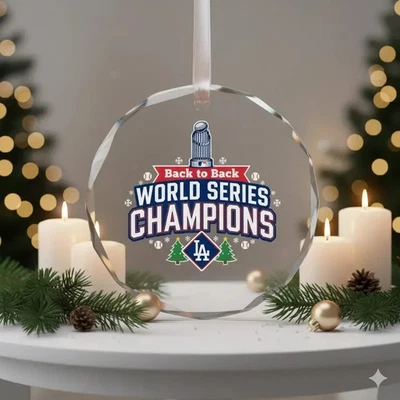 Glass Ornament, MLB Baseball Fan, Christmas Tree Decoration, Dodgers World  - Image 1 of 4