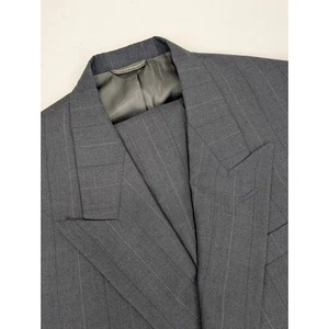 Christian Dior Monsieur Gray Pinstripe Wool 2 Piece Suit 40R Double Breasted - Picture 1 of 12