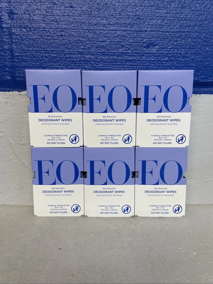 EO Organic Deodorant French Lavender Wipes Scent 6 Count