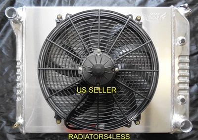 CUBIERTA RADIADOR ALUMINIO 3 FILAS 16" VENTILADOR PONTIAC LEMANS GRAND PRIX GM COCHE 21" NÚCLEO Foto 1 de 2