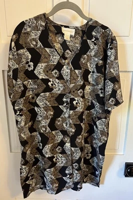 Blusa túnica artística grande Christie & Jill de colección textura años 80 90 Foto 1 de 4