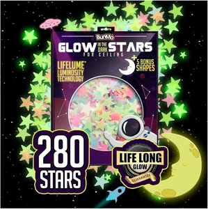 280 Stück Glow in the Dark Sterne für Decke - Safe Glow in Dark Aufkleber für Wände - Bild 1 von 7