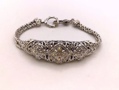 Angela by John Hardy Sterling Silver & 14K Chain Bracelet w/Lobster Clasp 7.5” - Image 1 of 4