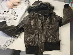 Übergangsjacke Northland Jacke Braune Lederjacke*napa*Gr. 164 /S abneh.. Kapuze - Bild 1 von 13