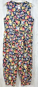 Laura Ashley Jumpsuit Blumen ärmellos mehrfarbig Gr. Medium Cut-Out Taschen - Bild 1 von 10