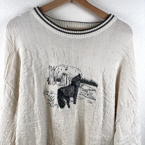 Vintage Fieldmaster Pullover Heulender Wolf bestickt Herren L Baumwolle - Bild 1 von 18