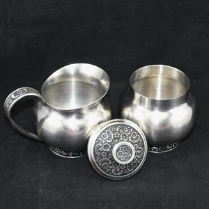 VTG Oneida Creamer Covered Sugar Set Floral Custom Japan 18/8 Stainless 60s EUC - Picture 1 of 5