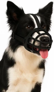 Dog Muzzle - Flamingo Muzzle Benzo Black - Soft Silicone - Adjustable Straps - Imagen 1 de 5