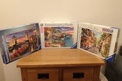 Ravensburger Tower Bridge Sunset / Grandiose Greece / Meadow Hill Lane ~ 1000 Pc - Image 1 of 4