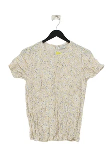 Pieces Women's Top M Multi Floral 100% Other Short Sleeve Round Neck Basic - Picture 1 of 5