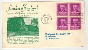 1940 famosos inventores estadounidenses científico Luther Burbank 876 California bloque 4 - Imagen 1 de 1