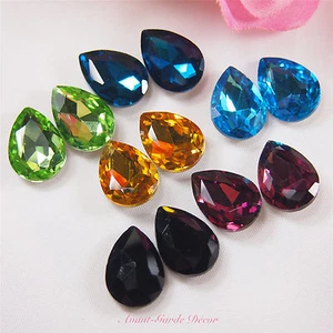 Centro de mesa de cristal 5 piezas de pedrería de vidrio biselado color 13x18 mm decoración - Imagen 1 de 11