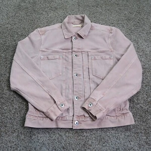 Allsaints Jacket Mens Small Pink Denim Prado Trucker Button Up Pockets Casual - Picture 1 of 9