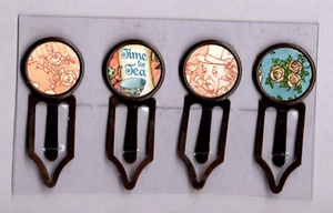 Graphic45 ALICE'S TEA PARTY #101 Antique Copper (4) Metal Clips HANDMADE - Picture 1 of 1
