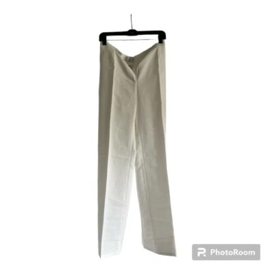 Max Mara Womens Cotton Pleated Straight Leg Pants Trousers Tan Size 12 - Image 1 of 4