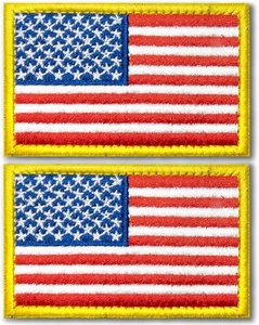 Anley 2 Stck. Taktische USA Flagge Bestickte Patches - 2 Zoll x 3 Zoll Amerikanische US-Flagge Patch - Bild 1 von 7