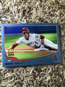 Mike Trout 2013 Topps Walmart Blue Border Parallel #27 Sliding ANGELS Sharp