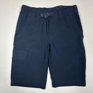 IZOD Boys Elastic Waist Navy Blue Cargo Uniform Shorts, Dressy Stretch, Size 8 R - Picture 1 of 3