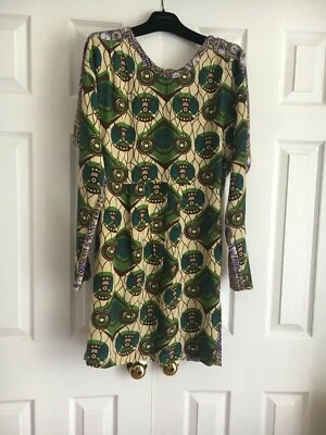 New Designer Marni at H&M Gorgeous Floral Silk Long Sleeve  Dress Multi Size 4 - Image 1 of 4