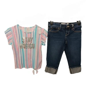 Girls Capri Set-10-Old Navy-Garanimals-T-Shirt-Denim-Wide Cuff - Picture 1 of 8