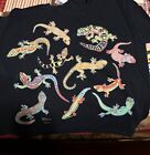 Gecko Gildan Lizard petit T-shirt manches courtes noir unisexe école jeu