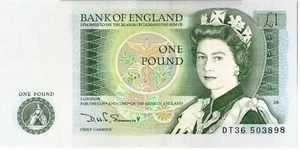 BANK OF ENGLAND £1 BANKNOTE DHF SOMERSET B341 1981 DT36 503898 - Bild 1 von 1