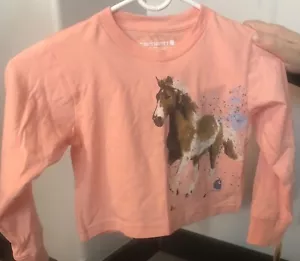 Carhartt Toddler Girls Horse Long Sleeve T-Shirt ~ 2T NWT - Picture 1 of 4