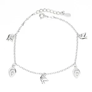 925 Sterling Silber Armband Rund Weiß Simulierte Cz Edelstein Schmuck - Bild 1 von 11