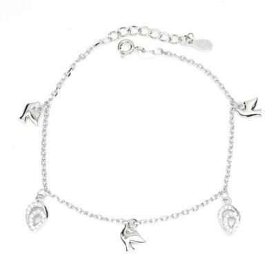 925 Sterling Silber Armband Rund Weiß Simulierte Cz Edelstein Schmuck - Bild 1 von 4