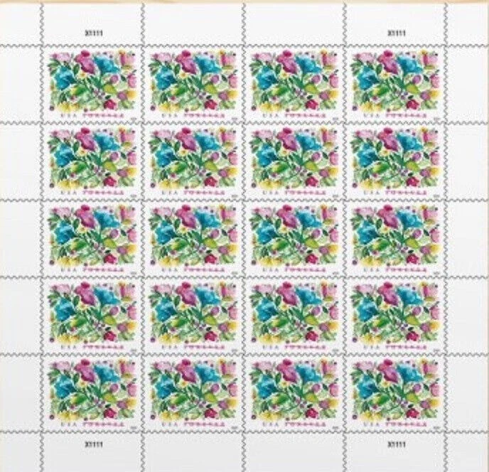 US Celebration Blooms Forever Stamp Sheet Scott #5849 - Image 1 of 1