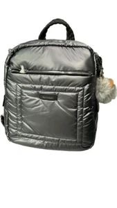 ZAINETTO TRAPUNTATO IN ARGENTO PER DONNA CON TASCONE E PORTA SPICCIOLI - Foto 1 di 1