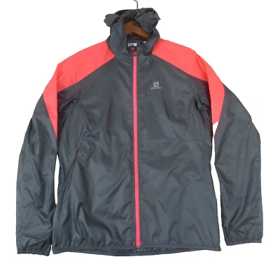 Chaqueta cortavientos Salomon jóvenes niñas mediana gris rosa ligera empaquetable Foto 1 de 4