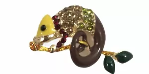 Bunte Strass Emaille Chamäleon Charm Frau Brosche Anstecknadel B43 - Bild 1 von 2