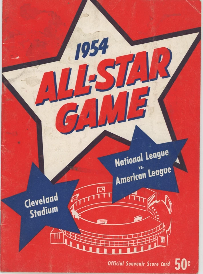 1954 MLB All Star Game OFFICIAL PROGRAM VG Condition UNSCORED Al Rosen 2X HR - Image 1 of 1