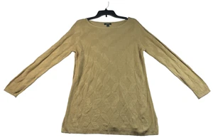 Alfani Tunic Sweater Womens size Large Tan Brown Cable Knit Pullover Casual New - Picture 1 of 7
