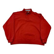 Men's Orvis Signature Collection Solid 1/4 Zip Button Sweater Outdoor Red Sz XL