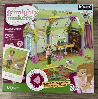 K'nex Mighty Makers Going Green 套装 #43551(7 岁以上)127 件 - 全新未拆封!! — 第 1/4 张图片