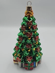 Alte Welt Weihnachten Morgen Baum Zug Glas Ornament 5" handbemalt NEU - Bild 1 von 8