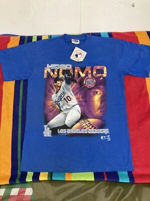 Винтажная футболка Los Angeles Dodgers Hideo Nomo средний размер новая с ярлыками - Изображение 1 из 4