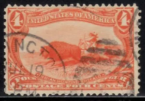 US Scott 287 F/VF Usado 1898 Indian Hunting Buffalo Trans Mississippi - Imagen 1 de 2