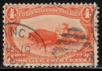 US Scott 287 Used 1898 Indian Hunting Buffalo Trans Mississippi - Image 1 of 2