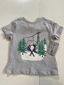 Tommy Bahama Boys Size 18 Months Gray Skiing Theme Short Sleeve T-shirt - Picture 1 of 12