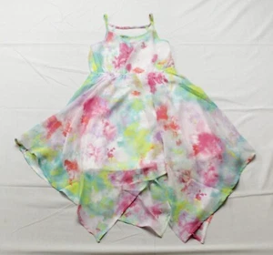 The Children's Place Girl Rainbow Tie Dye Hanky Dress MP7 Simply White Asst Size - Picture 1 of 3