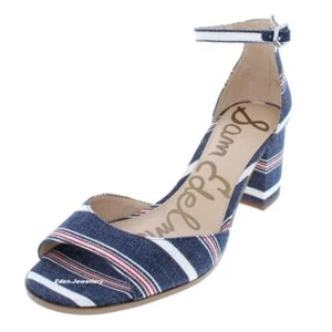 US120 SAM EDELMAN Dress Sandals Shoes Blue Red White Model SUSIE Size 8.5 NEW - Picture 1 of 1