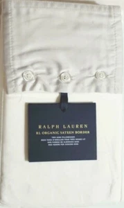 RALPH LAUREN RL ORGANIC COTTON SATEEN BORDER TWO KING PILLOWCASES PLATINUM GRAY - Picture 1 of 1